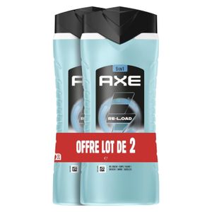 Axe  Re-Load - Lot De 2 Gels Douche Homme 5-En-1 (Parfum Frais & Revitalisant) - 2 X 400ml