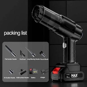Partagez ce produit    Aspirateur de voiture, 21 000 Pa, puissant aspirateur à main sans balais, 4 en 1, sans fil, rechargeable à faible bruit, mini aspirateur pour voiture, maison (noir)