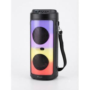 Enceinte Bluetooth Nomade Sing-e - Haut-Parleur Cylindrique avec Bandoulière et Panneau LED RGB