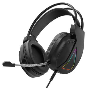 Casque Gaming Filaire USB 3.5mm RGB Sur-Oreille 50mm Micro PC Gamer