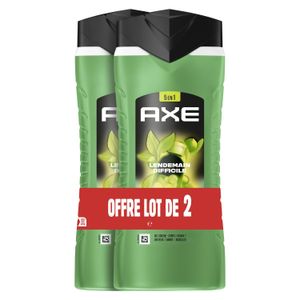 Axe Lendemain Difficile - Lot de 2 Gels Douche Homme 5-en-1 (Parfum Citron Vert Énergisant) - 2 x 400ml