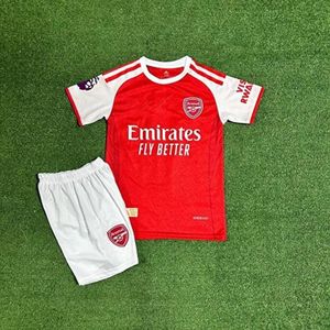 Ensemble Maillot de Foot Domicile Arsenal N°7 Saka, Version Fan Maillot Manches Courtes & Short Premier League, Kit d'Entraînement Sportif Séchage Rapide