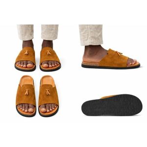 Sandale Mules en Daim et Semelle orthopédique Pour Homme - Fabrication locale
