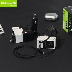 CALUS Chargeur de voiture rapide, Rétractable (câble 0,8m) 4-en-1 CAR08 USB-A, USB-C, PD 3.0 - 66W