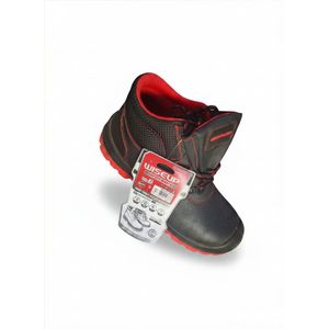 WISEUP Chaussures de Sécurité Professionnelles  - Haute Protection - Noir & Rouge