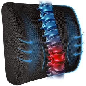 Support l-ombaire en mousse à mémoire pour chaises de bureau, support l-ombaire à retour lent, coussins de siège de voiture et oreillers l-ombaires.