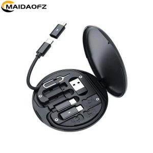 MAIDAOFZ Kit D'Adaptateur De Chargement Rapide Type-C Vers Usb C Vers Micro Usb Vers Lighting, Convertisseur Otg, Boîte De Stockage Multi-Usage-noir