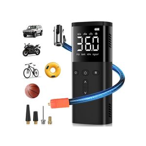 TodyJeyHo Gonfleur de pneus Compresseur d'air portable, Pompe à air sans fil pour pneus de voiture, Affichage LCD de pression précis, Pompe pour pneus de vélo électrique 150PSI avec manomètre, Lumière LED pour moto, vélo, ballon, accessoires de voiture