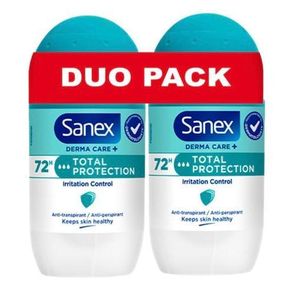 Sanex Déodorant Roll-On Dermo Care Total Protection 72h – Duo Pack