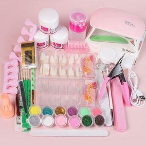 ARHANORY Outils Nail Art Acrylique Poudre Acrylique Paillettes Brillantes Lime à Ongles Séchoirs Kit de Gel à Ongles