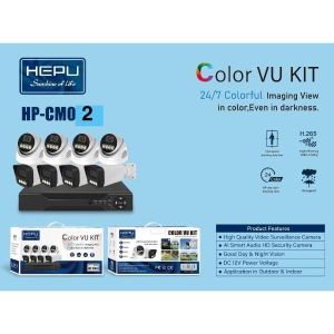White Label Kit de Vidéosurveillance Pro HEPU HP-CM02,  8 Caméras IP PoE 4MP ColorVu
