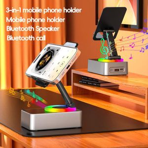 Support De Téléphone Portable 3 En 1 Avec Haut-parleur Bluetooth Et Banque D'alimentation Mobile, Lumières Colorées RVB