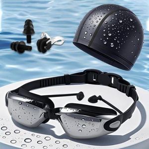 GALUIN Ensemble 4 en 1 : bonnet de bain, lunettes de natation, pince-nez et bouchons d'oreilles