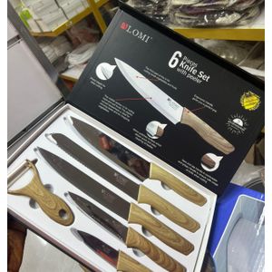 Ensemble 7 pieces de couteaux inoxydables avec support 