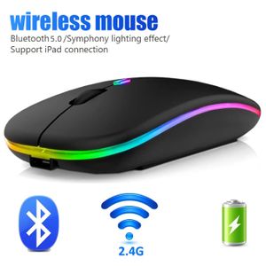 Rdeghly Souris Sans Fil Souris d'Ordinateur Portable Noir Sans Fil