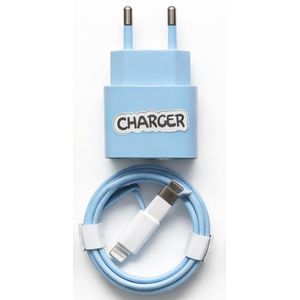 Chargeur iPhone Rapide + Câble Lightning Inclus – Qualité Premium Couleurs & BLEU CLAIR