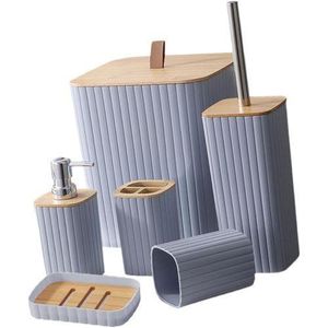 Lot de 6 accessoires salle de bain, distributeurs de savon poubelle robustes, simples, décoratifs, porte-savon, porte-brosse à dents pour restaurants, hôtel, salle de bain, maison,