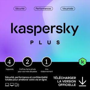 Kaspersky Internet Sécurité Plus 4 Appareils 1 an