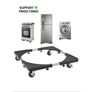 Support Frigo Capacité 138KG avec Roulettes - Ajustable de 48 à 57 cm