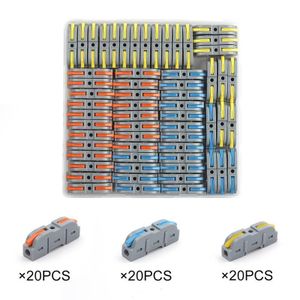Kit de bornier compact comprenant 60 connecteurs à levier, bornes à connexion rapide