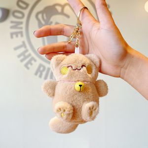 Porte-clés en peluche douce miniature de 12 cm, petit chat porte-bonheur personnalisé avec rembourrage en coton 