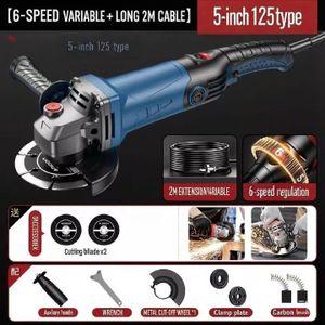 Régulation de vitesse à 6 vitesses, modèle 125 pouces, 950 watts. Découpeuse multifonctionnelle, machine de polissage, support pour machine de polissage, machine de polissage, machine de découpe, outils domestiques.