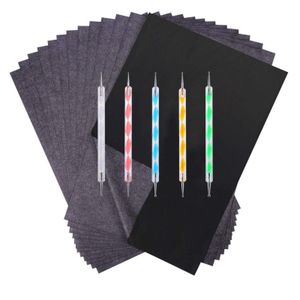Carbon Copy Paper, 100 Sheets Black Graphite Paper  and 5 Pieces Ball Embossing Styluses 