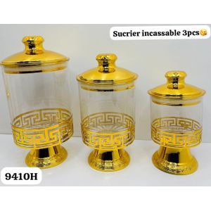 Boîte sucrier Sugar conserve d'aliments 3 pcs acrylique