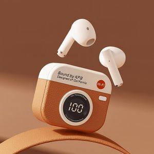 Écouteurs TWS Rétro Q86 Sans Fil Bluetooth – Affichage LED Stéréo HiFi, Étanche avec Réduction de Bruit