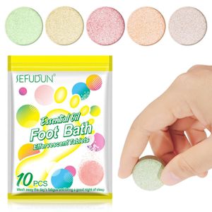 Sefudun - Galets Effervescents pour Bain de Pieds aux Huiles Essentielles (Pack de 10)