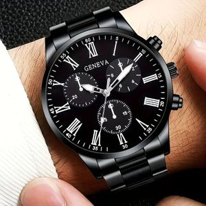 Montre-bracelet homme de luxe en acier inoxydable, quartz, cadeau de la Saint-Valentin