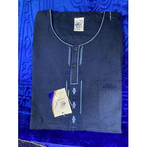 Djellaba -manche courte -couleur bleu de nuit 