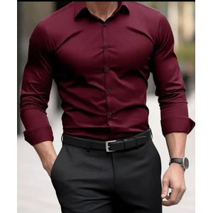 Chemise longue manche pour homme 100% coton 