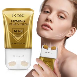 Crème Liftante et Raffermissante Cou et Décolleté ikzee (120g) – Avec Applicateur Roller Massant Double – Formule AH-8 (Hexapeptide-8) Anti-Rides et Anti-Relâchement