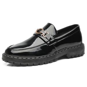 GLARPEBIE Chaussures habillées en Similicuir pour hommes Chaussures Oxford pour hommes à lacets pointus formels pour affaires - Noir