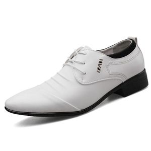 GLARPEBIE Chaussures En Cuir Pour Hommes Chaussures Formelles Pour Hommes Chaussures à enfiler à pampilles pour hommes - Blanc