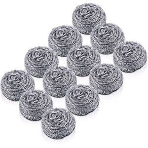 Eponge à Récurer en Acier Inoxydable - Tampon Métallique - 12 Pcs