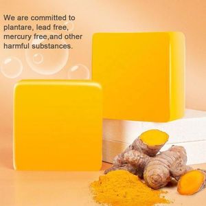 White Label 3 x savons au curcuma + gants de toilette exfoliant, Savon 100% naturel pour le visage et le coprs