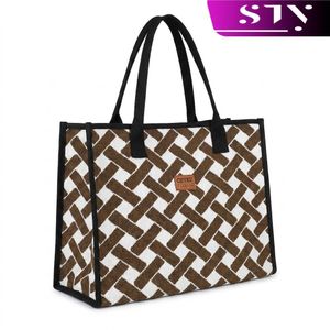 STY Sac fourre-tout géométrique en tissu pour femmes sacs à main de grande capacité