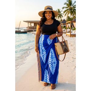Pagne en coton pour plage ou à la maison couleur bleu