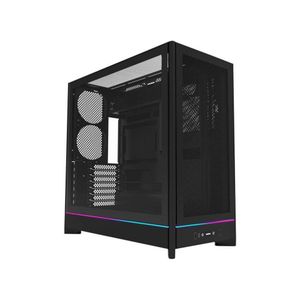 Boîtier PC HS01, format moyen tour, ATX, éclairage RGB, vitre en verre trempé - Noir