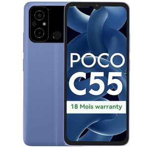 Poco  C55 – 6.71" - LTE - 2 sim - 4GB Ram - 64GB Rom - 50Mpx/5Mpx – 5000 MAh  - BLUE- Garantie 18 mois