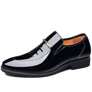 GLARPEBIE Chaussures habillées en Similicuir pour hommes Chaussures Oxford pour hommes Formelles à lacets pointus Business Smoking - Noir