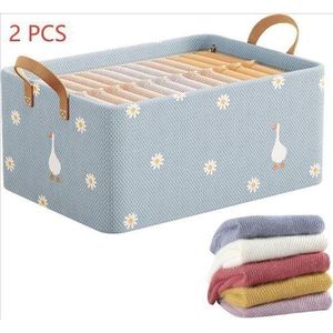General Bacs à Vêtements Pliables 2 Pièces-paniers à Vêtements Pour Le Linge, Paniers En Tissu à Motif De Canard Mignon Avec Poignées Et Cadre En Acier, Paniers à Linge