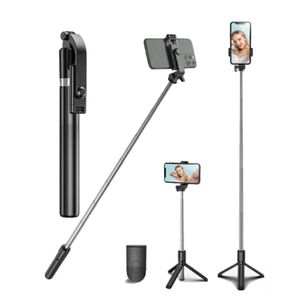 ShebSheb Perche à selfie multifonction 4‑en‑1 avec trépied extensible, télécommande sans fil et support pour téléphone — compatible iPhone et Android, idéale pour selfies et vidéos