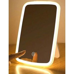 Miroir de maquillage lumineux à LED tactile rechargeable