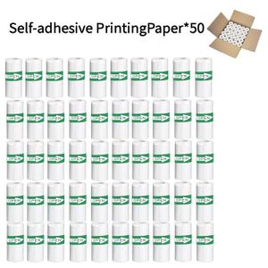 Autre Pack de 50 rouleaux de papier thermique auto-adhésif autocollante blanc 57mm pour mini imprimante de ticket
