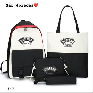 Ensemble 4pièces sac à dos d'école + trousses +mini Sacoche 