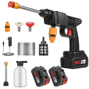 High Quality Pistolet pulvérisateur d'eau électrique sans fil avec 2 batteries, pompe a eau 2 batterie, nettoyeur haute pression, portable, pistolet de lavage voiture haute pression automatique, racole lave auto pour portes allées clôture pistolet a eau 2 batteries c3