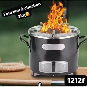 Fourneau à Charbon Amélioré Économique 3kg – Réchaud Portable Haute Performance pour Cuisine et Camping